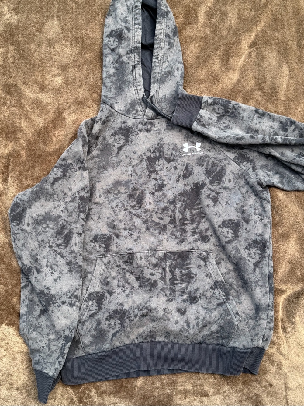 Under Armour Black and Gray Fleece Pullover Hoodie